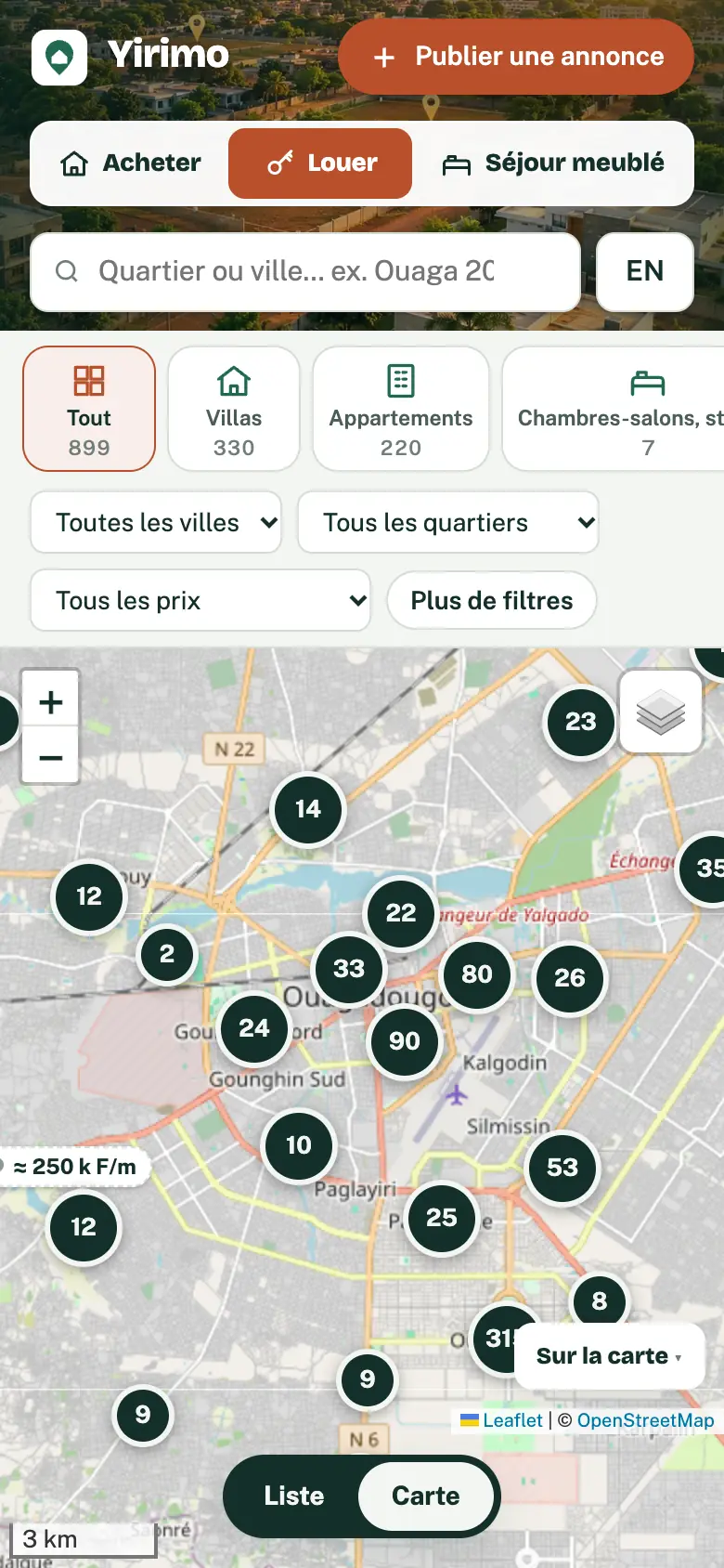 Les trois choix : Acheter, Louer, Séjour meublé